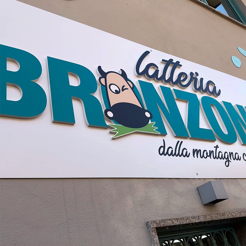 Insegna 3D per latteria